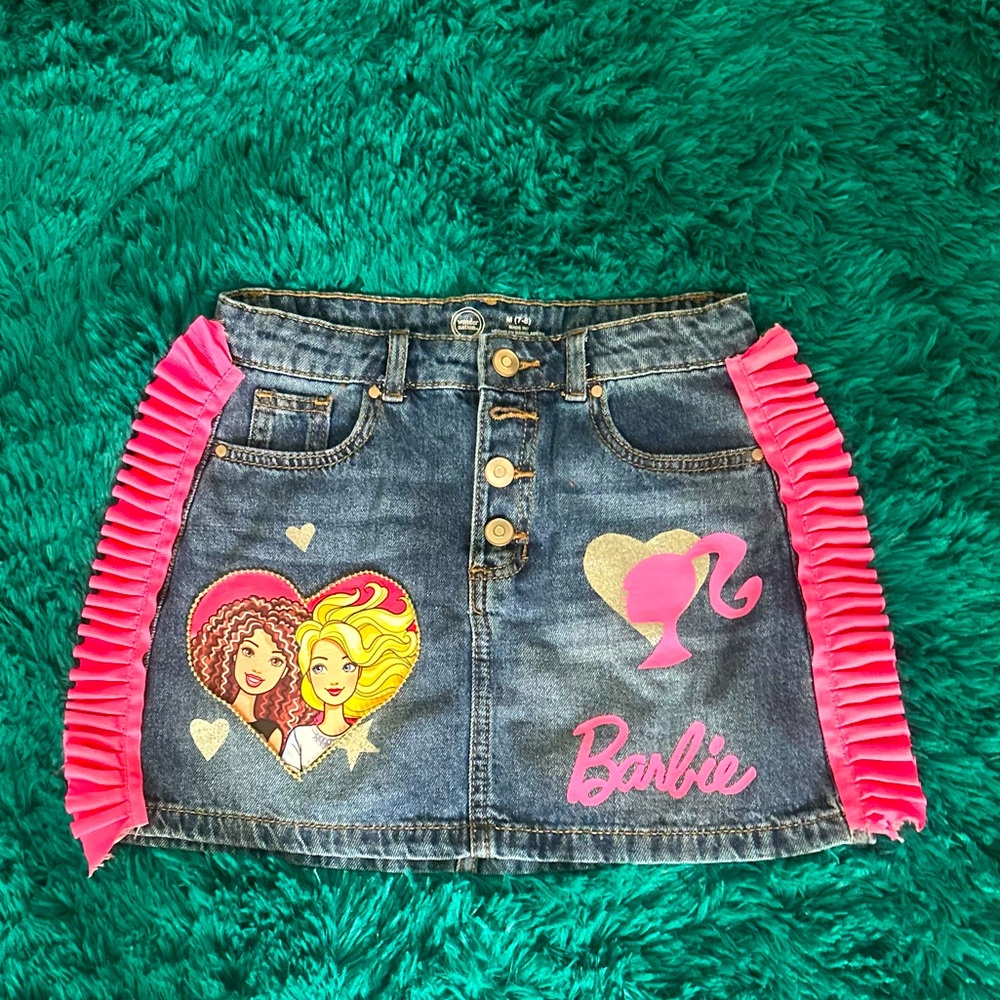 Custom Barbie denim skirt  size 7/8